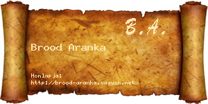 Brood Aranka névjegykártya